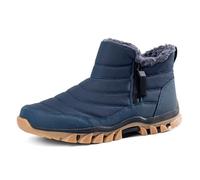 Bottes d'hiver 2026 pour homme - Couleur unie - Fermeture éclair latérale - En daim - Facile à nettoyer - Pour les jours de pluie - Par temps froid - Doublure chaude, noir foncé, 41 1/3 EU