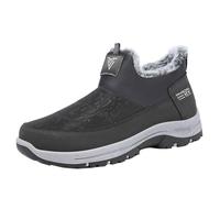 Bottes d'hiver à enfiler pour homme avec doublure en fourrure chaude et | Col élastique, dessus résistant à l'eau, semelle antidérapante légère, adaptée pour la marche, les voyages et les activités