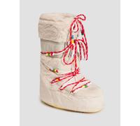 Bottes D'hiver Beige Pour Femmes Moon Boot Resort Icon Faux Fur Beads 14089900-1