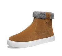 Bottes d'hiver, bottines d'hiver à enfiler, bottines à la cheville avec fermeture éclair latérale pour les activités de plein air et de trekking, jaune, 44 EU