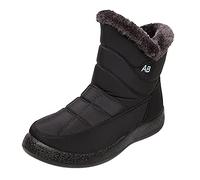 Bottes d'hiver chaudes doublées pour femme | Bottines confortables avec fermeture éclair latérale, bottes thermiques pour seniors, chaussures d'extérieur légères avec