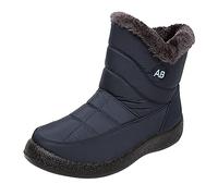 Bottes d'hiver chaudes doublées pour femme | Bottines confortables avec fermeture éclair latérale, bottes thermiques pour seniors, chaussures d'extérieur légères avec