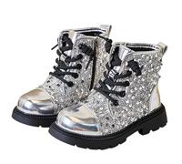 Bottes d'Hiver Chaudes pour Filles avec Semelle Souple Antidérapante pour Jeux Extérieurs et Usage Quotidien (White, 9.5-10 Years)