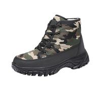 Bottes d'hiver chaudes pour homme - Bottes de randonnée - Chaussures de | Dessus Oxford camouflage, doublure en polaire, embout renforcé, semelle crantée profonde, bottes de neige, randonnée