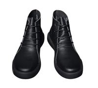 Bottes d'hiver confortables en cuir pour homme | Bottes de randonnée avec lacets, protection contre les pas, chaussures d'extérieur unies, chaussures de loisirs classiques