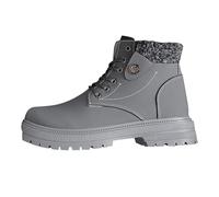 Bottes d'hiver doublées à lacets pour femme - Doublure chaude - Bottes de | Bottes de sauteur imperméables unies avec doublure en polaire, tige courte, antidérapantes, bottes de combat pour l'hiver
