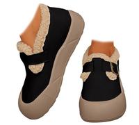 Bottes d'hiver doublées de polaire pour femme - Antidérapantes - Pour intérieur/extérieur - Chaudes et confortables - En fausse fourrure - Bottes de neige pour femme, Noir , 39.5 EU