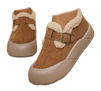 Bottes d'hiver doublées de polaire pour femme - Antidérapantes - Pour intérieur/extérieur - Chaudes et confortables - En fausse fourrure - Bottes de neige pour femme, kaki, 39 EU