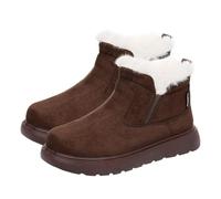 Bottes d'hiver doublées en daim pour femme | Bottines thermiques à plateforme avec doublure en polaire, bottes d'hiver douillettes pour les loisirs et la vie quotidienne