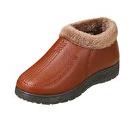 Bottes d'hiver doublées en peluche pour femme | Bottines légères et confortables avec doublure en polaire, bottes d'hiver antidérapantes thermiques pour personnes âgées