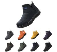 Bottes d'hiver doublées pour femme - Antidérapantes - Chaudes | Bottes thermiques confortables en peluche à bout large - Bottes plates pour femme - Pour l'hiver et la vie quotidienne