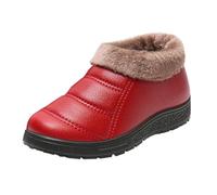 Bottes d'hiver doublées pour femme - Bottes de neige fermées à l'avant | Bottines d'hiver doublées avec doublure chaude à l'avant - Bottines à enfiler confortables et douces pour femme