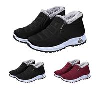 Bottes d'hiver doublées pour femme - Chaussures orthopédiques | Bottes de neige chaudes, légères et confortables, bottes à enfiler larges à tige courte pour personnes âgées