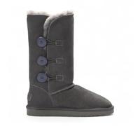 Bottes D'Hiver en Cuir de Mouton et Daim Pour Femme Willow Bottines à Enfiler Avec Boutons et Doublure en Fourrure Semelle Extérieure Antidérapante et Chaude Chaussures Confortables Pour Temps Froid