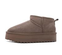Bottes d'hiver en daim pour femme - Colors of California - Plateforme - Couleur beige 40