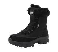 Bottes d'hiver féminines doublées et isolées avec Semelle antidérapante pour Temps Froid et Neige - Confortables et Chaudes Bottines rembourrées adaptées à la Vie Quotidienne et aux (Black, 39)