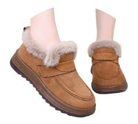 Bottes d'Hiver Femme Confortables et Chaudes avec Semelle Plate et Design à Bout Rond pour une Élégance Pratique en Toute Saison (Orange, 40)