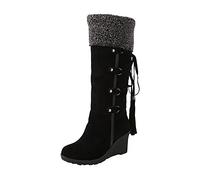 Bottes d'hiver Femme, Escarpins Compensées Femme Botte Neige Chaud Chaussure Bottes d'extérieur Vintage Bottines Mustang Pas Cher a la Mode