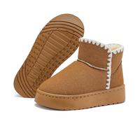 Bottes d'hiver femmes,Bottes de neige classiques confortables,design en dentelle ondulée, semelle intérieure en mousse à mémoire de forme, semelle plateforme antidérapante et doublure en fourrure
