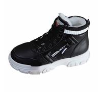 Bottes d'Hiver Femmes Chaudes Confortables avec Doublure Polaire pour Temps Froid Mode Décontractée (Black-F, 38)