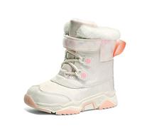 Bottes d'Hiver Garçons Isolation Chaude Confort Supérieur Semelle Antidérapante Résistance à l'Eau Design Moderne pour Enfants Activités Extérieures (White, 34 Big Kids)