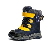 Bottes d'Hiver Garçons Isolation Chaude Confort Supérieur Semelle Antidérapante Résistance à l'Eau Design Moderne pour Enfants Activités Extérieures (Yellow, 34 Big Kids)