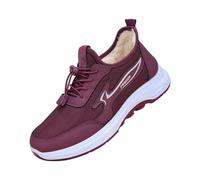 Bottes d'hiver imperméables coupe-vent pour femme, bottines noires pour femme, chaudes, bottines, fourrure, baskets à lacets de marche, chaussures de neige pour femme, bûches de sport, aubergine, 38