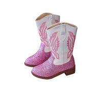 Bottes d'hiver imperméables en cuir pour filles, antidérapantes, isolées thermiques, longues bottes de princesse avec nœud papillon, bottines confortables pour enfants pour jouer à la neige, rose