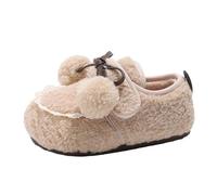 Bottes d'hiver imperméables et chaussures en coton pour filles bas plats antidérapant nœud peluche chaude légère et confortable enfants bottes d'hiver garçon 34, Blanc., 25.5 EU