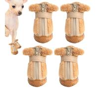 Bottes d'hiver pour chien - Chaussures pour petits animaux de compagnie | Trois mots chiens - Chaussures en caoutchouc en peluche de 72 à 130 g pour garder les pattes au chaud évitant les glissements