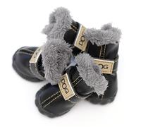 Bottes d'hiver pour Chien - Lot de 4 Chaussures pour Animaux de Compagnie, Petites Chaussures, Chaussons en Cuir PU avec Design imperméable | Protection Contre la Neige Chaude et antidérapante pour