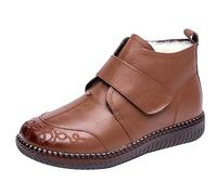 Bottes d'hiver pour femme au chaud décontractée, bottes Texani pour femme, antidérapantes, bottines rembourrées avec fourrure, bottes en caoutchouc de marche, chaussures d'hiver pour femme, marron, 41