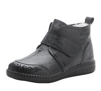 Bottes d'hiver pour femme au chaud décontractée, bottes Texani pour femme, antidérapantes, bottines rembourrées avec fourrure, bottes en caoutchouc de marche, chaussures d'hiver pour femme, Noir , 38