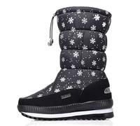 Bottes d'hiver pour femme avec semelle épaisse et doublure en polaire pour les jours froids, confortables et chaudes, multicolore, 39 EU