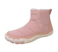Bottes d'hiver pour femme - Bottes de neige à enfiler - Imperméables - Sans lacets - Bottes de randonnée - Doublure chaude - Bottines courtes avec fermeture éclair latérale - Antidérapantes, Rose, 41