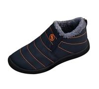 Bottes d'hiver pour femme - Bottes de neige classiques doublées - Semelle plate - En polaire - Imperméables - Courtes - Antidérapantes - Avec fermeture éclair - Pour l'extérieur, Navy1., 45 EU