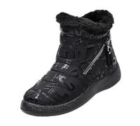 Bottes d'hiver pour femme - Coupe large - Bottes de combat pour femme - Bottes de pluie imperméables - Chaudes et moelleuses - Antidérapantes et légères - Bottes de randonnée souples, Noir 5, 40.5 EU