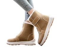 Bottes d'hiver pour femme - Doublées et chaudes - En peluche - Antidérapantes - Chaussures de randonnée - Bottes de trekking - Bottes de travail - Bottes d'hiver plates - Taille 36 à 43, kaki, 37