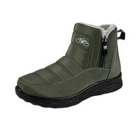 Bottes d'hiver pour femme - Élégantes - Couleur unie - Doublure chaude - Confortables - Pour les loisirs - Pour la saison froide, 01 vert armée., 38.5 EU