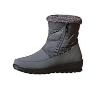 Bottes d'hiver pour femme - En cuir non tissé - Chaudes - Chaussures de randonnée - Bottes de lune - Chaussures d'hiver doublées - Bottes d'hiver, gris, 40 EU