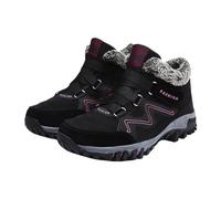 Bottes d'hiver pour femme - Imperméables - Chaudes - Doublure en fourrure - Chaussures de randonnée légères et confortables - Chaussures thermiques à lacets - Antidérapantes - Chaussures de travail en