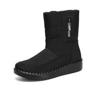 Bottes d'hiver pour femme, isolantes, doublées en coton renforcé, semelle plateforme antidérapante, bottes de neige pour temps froid, bottines robustes, Noir 01, 37.5 EU