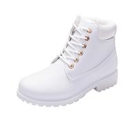 Bottes d'hiver pour femme - Noir - Chaussures d'hiver pour femme 38 - Avec talon - Bottes d'hiver chaudes et élégantes - Unisexe - Bottes de neige chaudes - Confortables - Bottines élégantes, Blanc