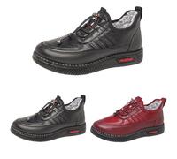 Bottes D'Hiver Pour Femmes Âgées, Bottes De Neige Chaud Doublées De Fourrure, Sneaker Anti-Dérapantes À Enfiler Pour Femmes, Chaussure Isolées En Coton, Chaussures Confortables Pu Cuir Basquette