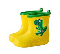 Bottes d'hiver pour femmes et enfants - Courtes - Pour aller à l'école - Bottes de pluie à enfiler - Bottes de jardin en caoutchouc, jaune, 29 EU