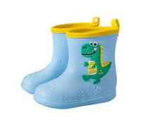 Bottes d'hiver pour femmes et enfants - Courtes - Pour aller à l'école - Bottes de pluie à enfiler - Bottes de jardin en caoutchouc, bleu clair, 31 EU
