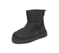 Bottes d'hiver pour fille - Doublure en polaire chaude - Semelle épaisse - Chaussures d'extérieur pour temps froid - Chaussures pour tout-petits et enfants, Noir , 37 EU
