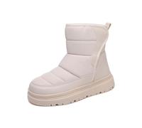 Bottes d'hiver pour fille - Doublure en polaire chaude - Semelle épaisse - Chaussures d'extérieur pour temps froid - Chaussures pour tout-petits et enfants, beige, 37.5 EU