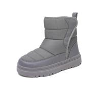 Bottes d'hiver pour fille - Doublure en polaire chaude - Semelle épaisse - Chaussures d'extérieur pour temps froid - Chaussures pour tout-petits et enfants, gris, 35.5 EU