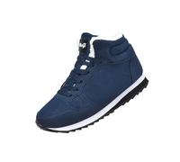 Bottes d'hiver pour homme avec doublure chaude en daim synthétique avec semelles antidérapantes, bleu, 38 2/3 EU